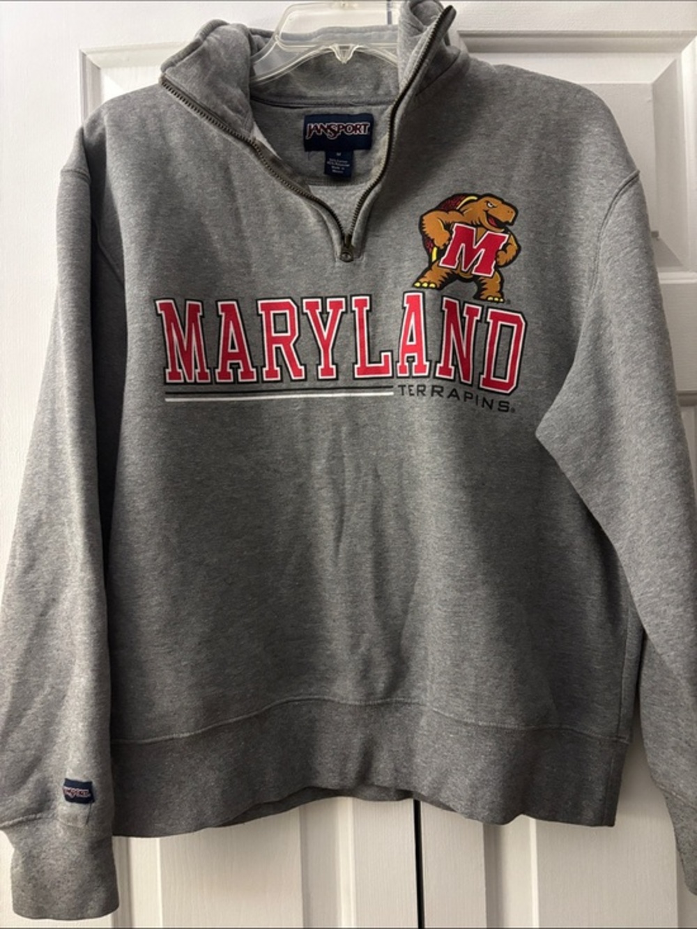 University of Maryland terrapins 3/4 zip gray sweatshirt size M